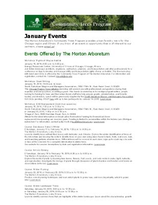 Community Trees Program Events, January 2016