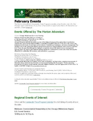 Community Trees Program Events, February 2016