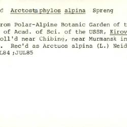 Plant Records Card Catalog, Arctostaphylos (manzanita)