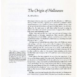 The Origin of Halloween