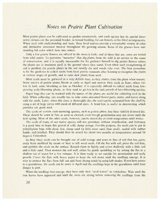 Notes on Prairie Plant Cultivation