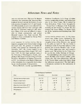 Arboretum News and Notes