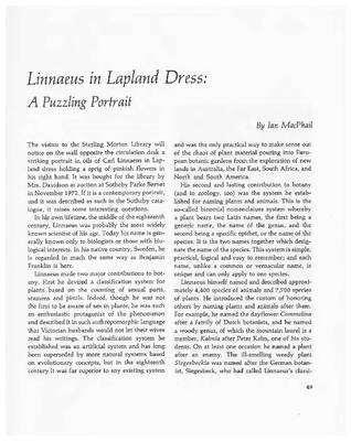 Linnaeus in Lapland Dress: A Puzzling Portrait