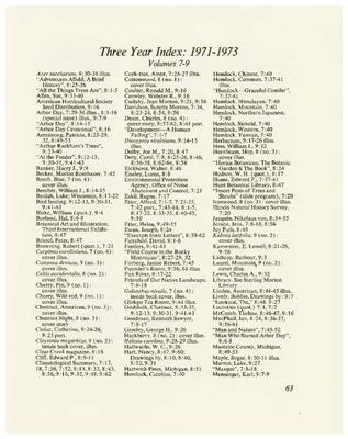 Three year Index: 1971-1973: Volumes 7-9