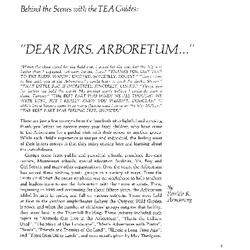 Behind the Scenes with the TEA Guides: “Dear Mrs. Arboretum…”