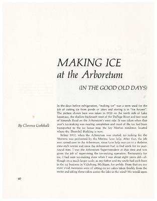 Making Ice at the Arboretum (in the Good old Days)