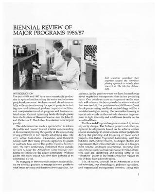 Biennial Review of Major Programs 1986/1987
