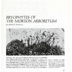 Bryophytes of The Morton Arboretum