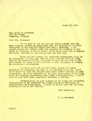 1950/03/23: E. L. Kammerer to Ruth B Kroscher