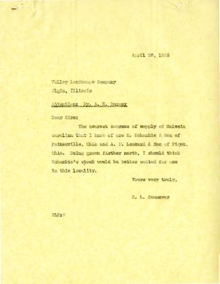 1935/04/30: E. L. Kammerer to A. H. Burger (Valley Landscape Company)