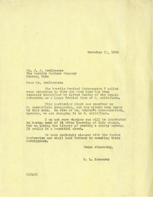 11/11/1936: E. L. Kammerer to Mr. J. J. Grullemans