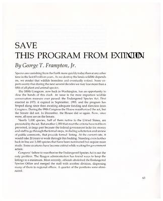 Save This Program from Extinction