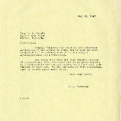1947/05/22: E. L. Kammerer to Mrs. C. N. Wright