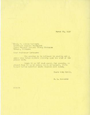 1958/03/18: E. L. Kammerer to Professor E. Weldon Larimore