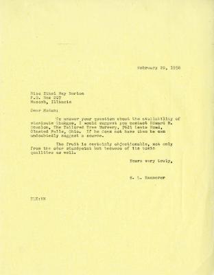 1958/02/20: E. L. Kammerer to Ethel May Norton