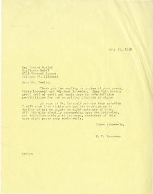 1958/07/31: E. L. Kammerer to Mr. Edward Huelat