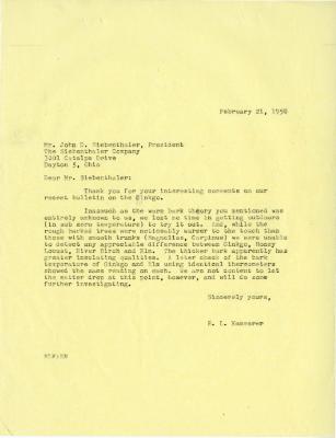 1958/02/21: E. L. Kammerer to John D. Siebenthaler