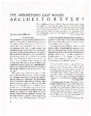 The Arboretum’s East Woods: Are They Forever?