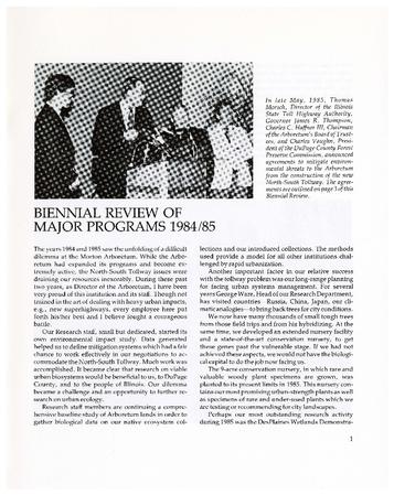 Biennial Review of Major Programs 1984/1985