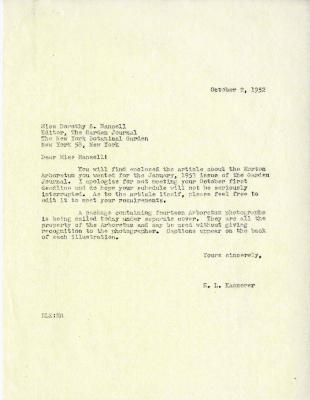 10/02/1952: E. L. Kammerer to Dorothy E. Hansell