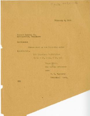 1930/02/04: E. L. Kammerer to Forest Nursery Co.