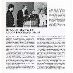 Biennial Review of Major Programs 1984/1985