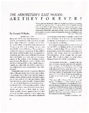 The Arboretum’s East Woods: Are They Forever?