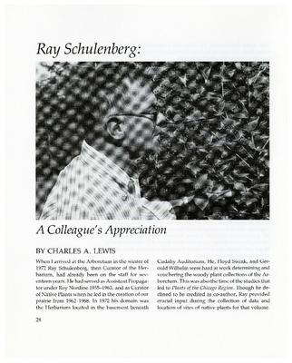 Ray Schulenberg: A Colleague’s Appreciation