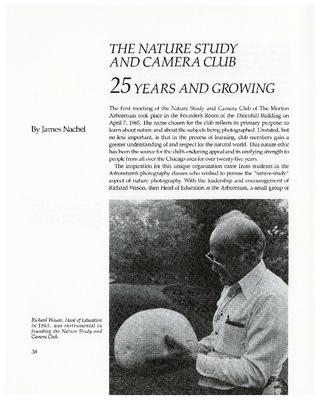 The Nature Study and Camera Club: 25 Years and Growing
