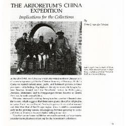 The Arboretum’s China Expedition: Implications for the Collections