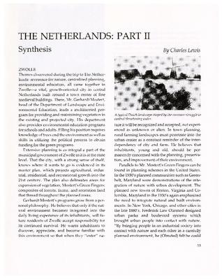 The Netherlands: Part II: Synthesis
