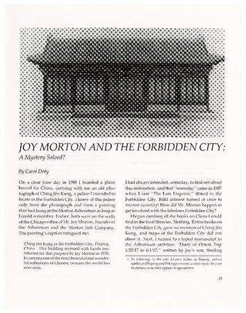 Joy Morton and the Forbidden City: A Mystery Solved?