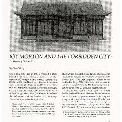 Joy Morton and the Forbidden City: A Mystery Solved?