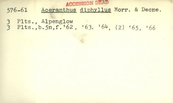 Plant Records Card Catalog, Aceranthus (barrenwort)