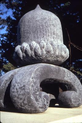 Close-up of an Ornamental Stone Acorn
