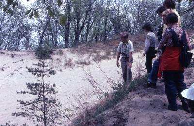 Floyd Swink and Teaching Environmental Awareness participants at the Indiana Dunes