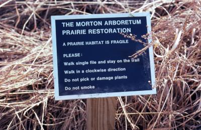 The Morton Arboretum Prairie Restoration Sign