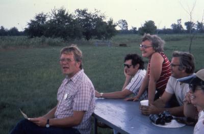 Craig Johnson and Prairie Volunteers at a Prairie Volunteer Picnic 