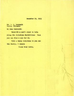 1933/12/19: [Joy Morton] to C. E. Godshalk