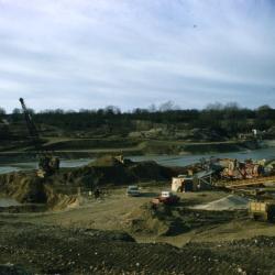 Distant view of Arbor Lake under construction