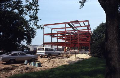 Construction of the Research Center, Frame View from a Distance