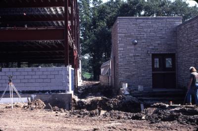 Construction of the Research Center, Side View 
