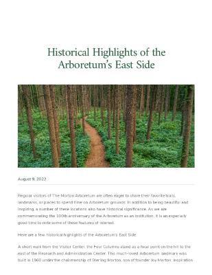 Historical Highlights of the Arboretum's East Side
