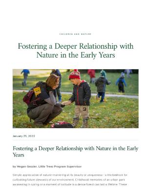 Fostering a Deeper Relationship with Nature in the Early Years
