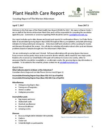 Plant Health Care Report, Issue 2017.1