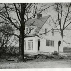 Clarence Godshalk's first home at the Arboretum, under construction