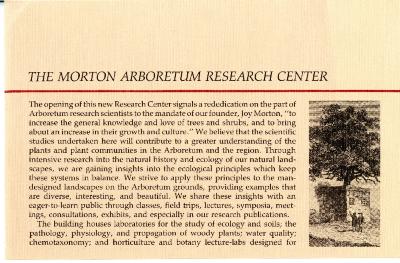 The Morton Arboretum Research Center [Pamphlet]