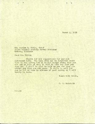 1958/03/05: Clarence E. Godshalk to Harlow B. Mills 