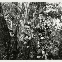 Peter van der Linden with tree during China Expedition