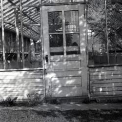 The Morton Arboretum's first greenhouse at South Farm (built Spring 1922), entrance door